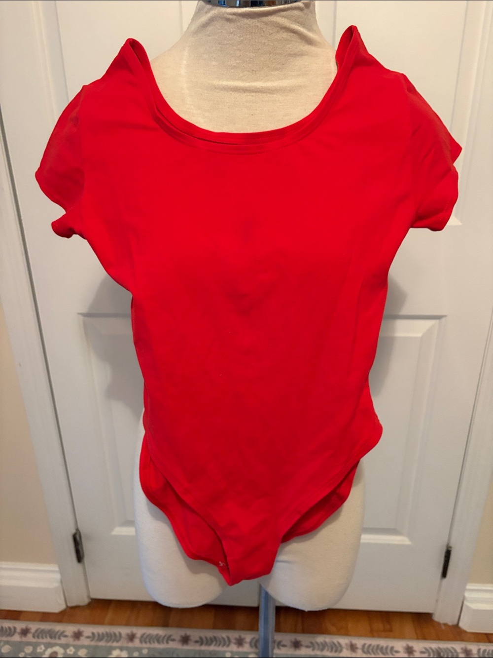 Red Women's Scoop Neck Bodysuit